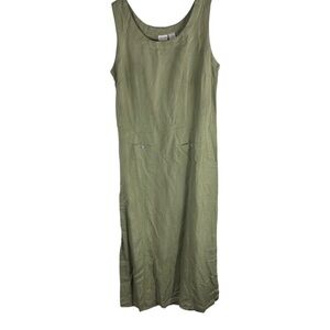 Cherokee Vintage Linen Cotton Maxi Sleeveless Summer Dress SZ M
